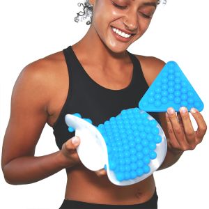 PostureKey 2 Piece Massage Device - lifestyle image with woman