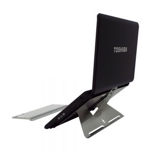 Shadow 15” - 15.6" Laptop Stand - side view showing stand in higher position