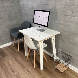 Smart Slot Fixed Height Homeworking Desk - bottom section, angle view