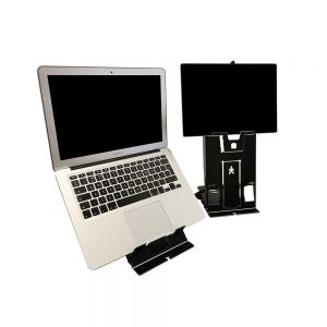 TIO Laptop/Tablet Stand - lifestyle shot, showing laptop and tablet setup