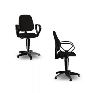 Bimos Unitec - Standard Height (440-620 mm), Glides - front angle and side views, with loop aremrests and artificial leather fabric