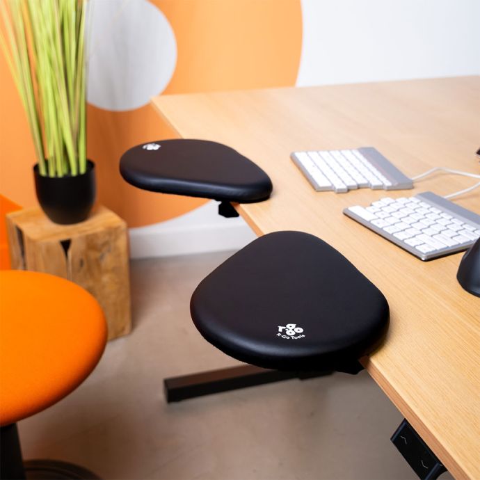 R-Go Split Armrest - lifestyle shot, showing left and right padded armrests