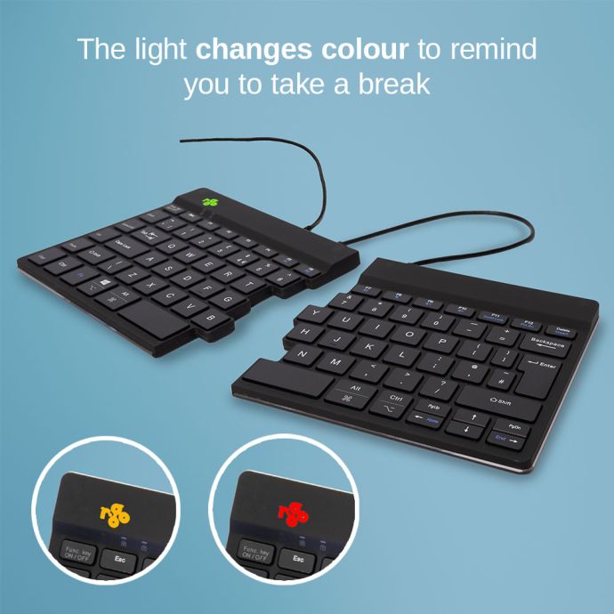 Split Keyboard Led R-Go Black Split Break Keyboard from Posturite