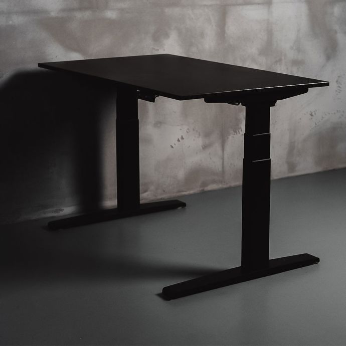 JOSHO Homeworker Black Electric Sit-Stand Desk - front angle view