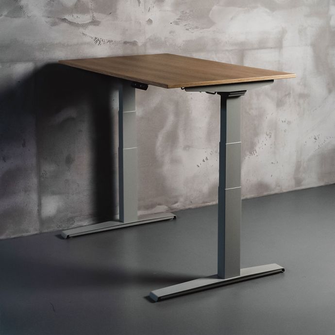 JOSHO Homeworker Italian Oak Electric Sit-Stand Desk - front angle view