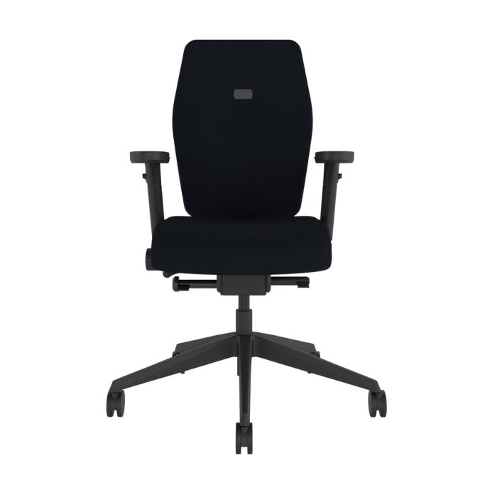 Positiv Plus Medium Back - black, front view, with armrests