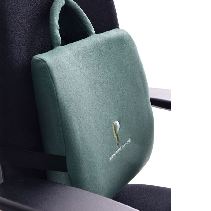 Posturite Curve - close up, shown on an ergonomic chair