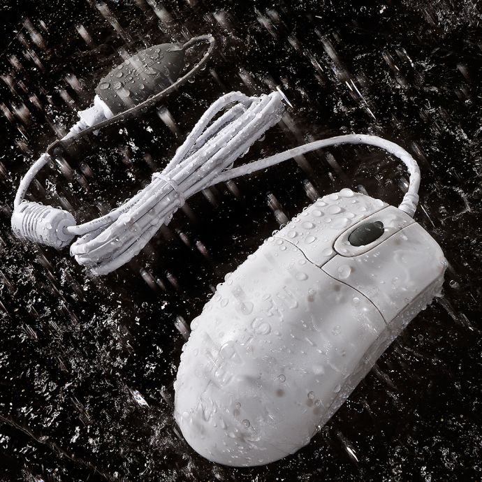Silver Storm White Scroll Mouse - Medical Grade Waterproof Antimicrobial