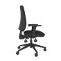 Positiv P-Sit High Back Ergonomic Chair - black, side view, with armrests