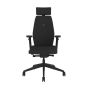 Positiv Plus High Back - black, front view, with armrests and headrest
