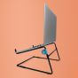 R-Go Steel Office Laptop Stand - side angle view, with laptop