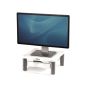 Premium Monitor Riser Plus - Platinum - front angle view with monitor