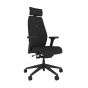 Positiv Plus High Back - black, front angle view, with armrests and headrest