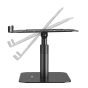 Alumia™ Desk Laptop Stand - side view, showing tilt-adjustable platform