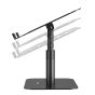 Alumia™ Desk Laptop Stand - side view, showing up to 150 mm of height adjustment
