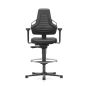 Bimos ESD Nexxit - Draughtsman (570-820 mm), Permanent Contact Back, Footring, ESD Glides - front view, with armrests
