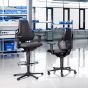 Bimos Nexxit Production Chair - lifestyle shot, showing two versions of the chair collection