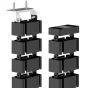Desk Cable Spine - black, showing screw and magnetic mounting options