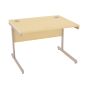 Cantilever Fixed Height Desk - 1000 mm width - Maple/Silver