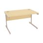 Cantilever Fixed Height Desk - 1200 mm width - Maple/Silver