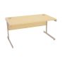 Cantilever Fixed Height Desk - 1400 mm width - Maple/Silver