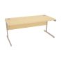 Cantilever Fixed Height Desk - 1600 mm width - Maple/Silver