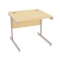 Cantilever Fixed Height Desk - 800 mm width - Maple/Silver