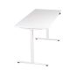 DeskRite 350 Electric Sit-Stand Desk - white desk and frame, front side view
