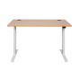 DeskRite 550 Electric Sit-Stand Desk - Maple/White - front view