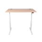 DeskRite 550 Electric Sit-Stand Desk - Maple/White - front view, high setting