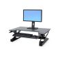 Ergotron WorkFit-T Sit-Stand Desktop Workstation - black option showing monitor
