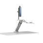 Lotus™ RT Sit-Stand Workstation (Dual, White) - side up view