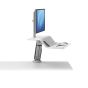 Lotus™ RT Sit-Stand Workstation (Single, White) - side angle up view