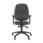 Homeworker Ergonomic Office Chair - grey, back view, with armrests