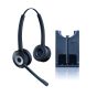 Jabra Pro 920 Stereo NC Binaural Headset - side angle view with docking station