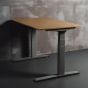 JOSHO Homeworker Beech Electric Sit-Stand Desk - front angle view