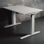 JOSHO Homeworker White Electric Sit-Stand Desk - front angle view