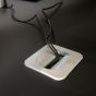 JOSHO Homeworker Electric Sit-Stand Desk - black desk, showing close up of cable tidy