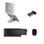 Wireless Kit: Slim Cool Laptop Stand, Number Slide Keyboard, Logitech M171 Mouse & USB Adapter