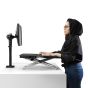 Monto Sit-Stand Riser - lifestyle shot, side view, open, in standing position