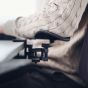 Mousetrapper Armrest Dynamic - lifestyle shot, shown in use while seated