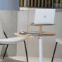 Otto Laptop Table (Oak Top, Grey Base) - lifestyle shot showing table 'split'