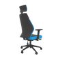 PlayaOne Black/Azure Gaming Chair - back angle view