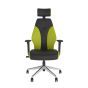 PlayaOne Black/Lime Gaming Chair - front view, with polished base