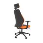 PlayaOne Black/Orange Gaming Chair - back angle view