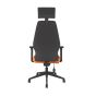 PlayaOne Black/Orange Gaming Chair - back view