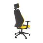 PlayaOne Black/Yellow Gaming Chair - back angle view