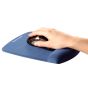 PlushTouch™ Mouse Pad Palm Support - Blue - in use with a mouse