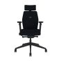 Positiv Plus Medium Back - black, front view, with armrests and headrest