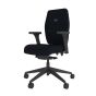 Positiv Plus (medium back) Ergonomic Office Chair - black, front angle view, with armrests